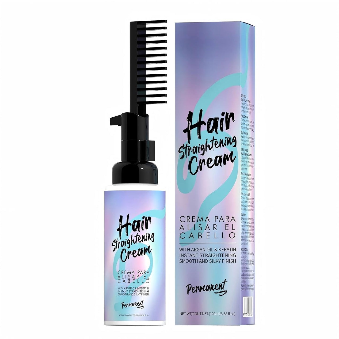Hair Straightening Cream - Long-Lasting Frizz Control & Heat Protection | Nourishing Plant Extracts, 100g/3.53 Fl Oz
