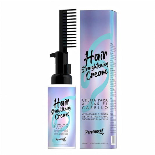 Hair Straightening Cream - Long-Lasting Frizz Control & Heat Protection | Nourishing Plant Extracts, 100g/3.53 Fl Oz