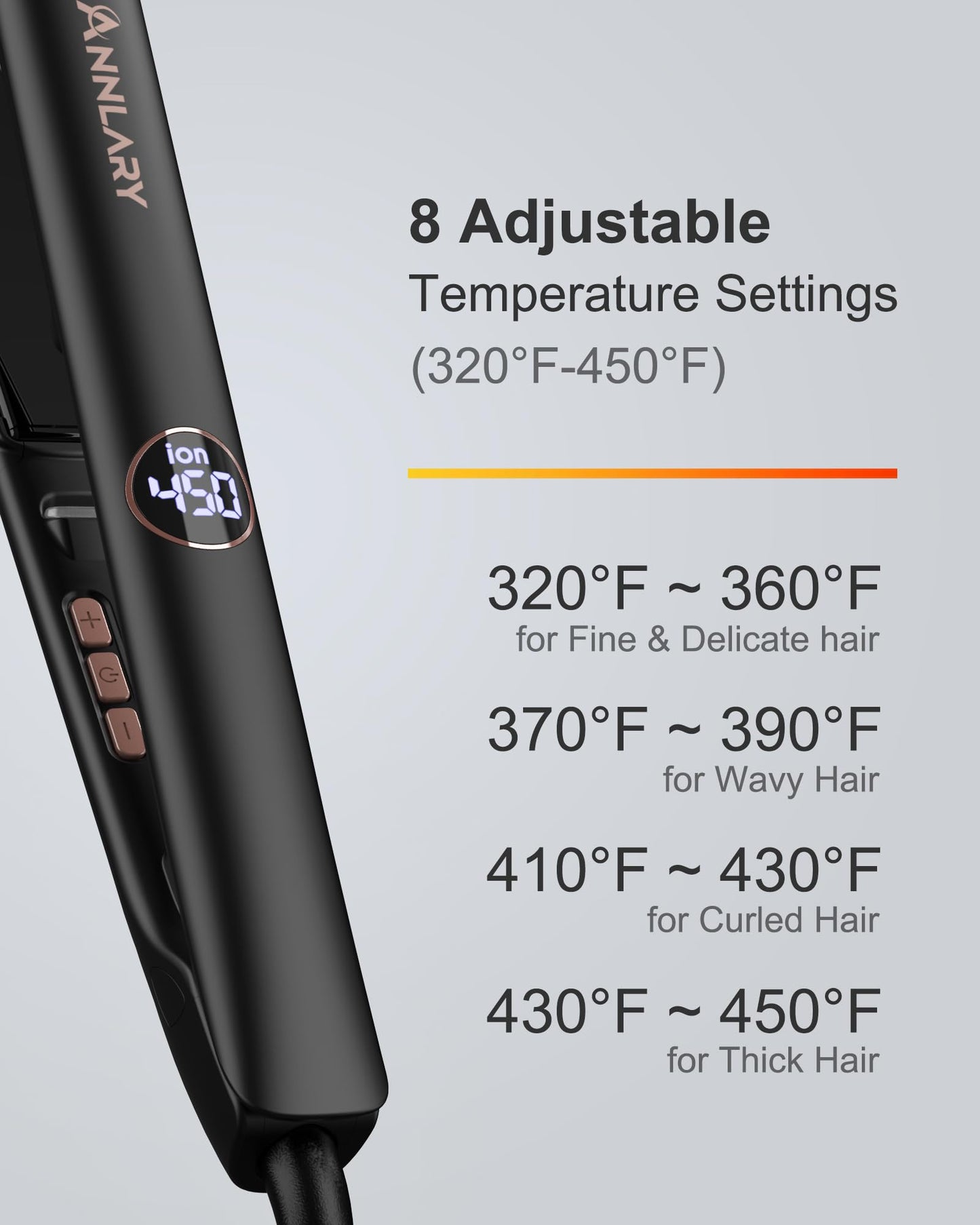 Annlary 1.75 Inches Flat Iron Hair Straightener with Heat Resistant Silicone Mat Pouch, Professional Ceramic Ionic Dual Voltage Straightener for Less Frizz, Shinier & Smoother Hair