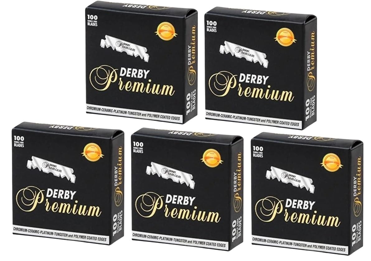 Derby Premium Single Edge Razor Blades - 500 Count for Smooth Shaving