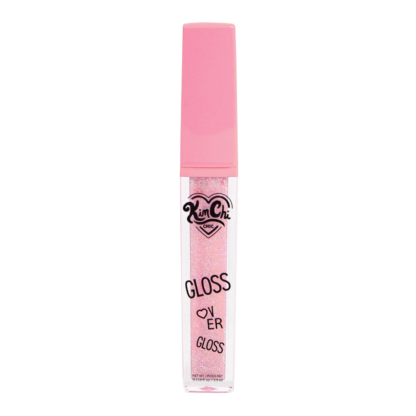 KimChiChic Beauty Gloss Over Gloss, Shimmery Micro-Sparkle Lip Gloss To Wear Alone Or Over Lipstick, Fragrance-Free Luscious Lip Balm, Shimmery Pink, 06 Pink Shimmer, 0.35ml