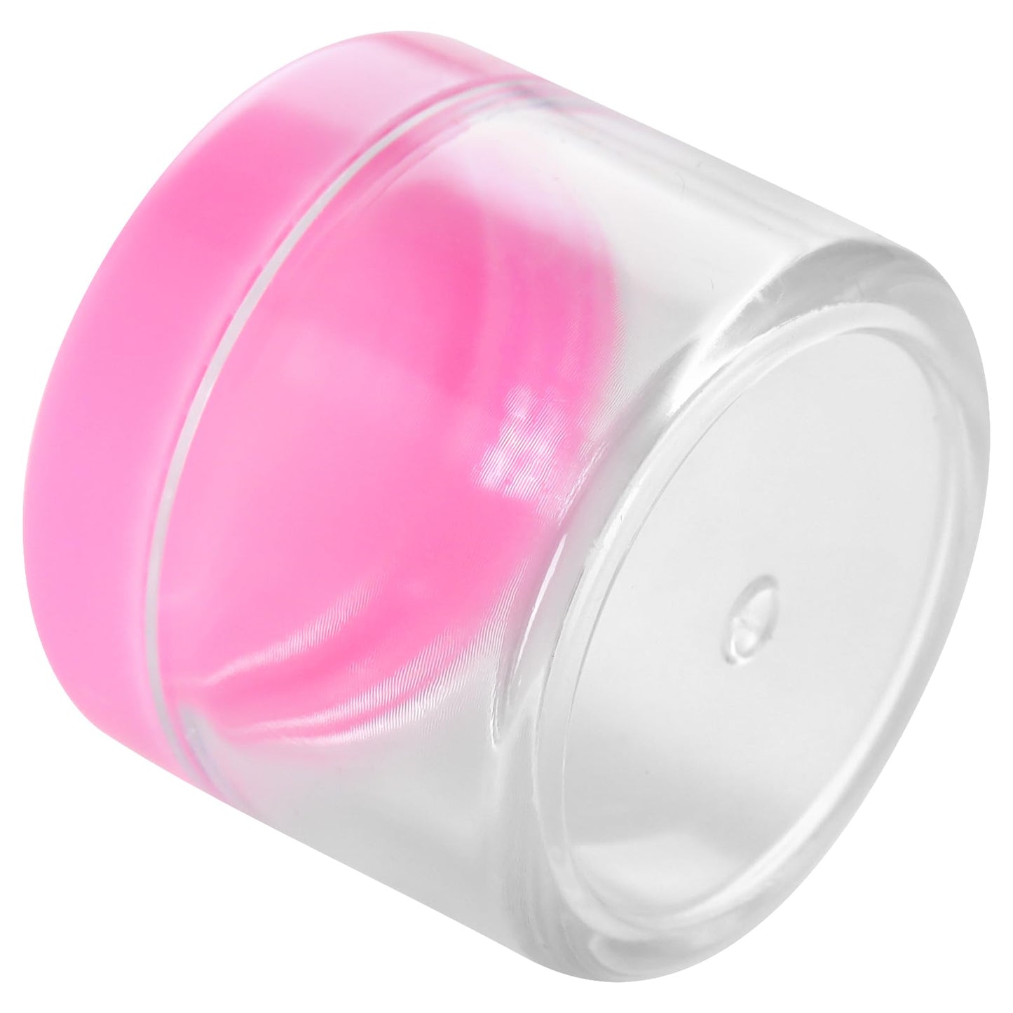 HOIGON 96 PCS 20g 20ml Clear Plastic Sample Containers, Leak-Proof Round Plastic Cosmetic Containers with Pink Screw Lids, Clear Pot Jars for Creams, Lotions, Makeup, Colored Acrylics