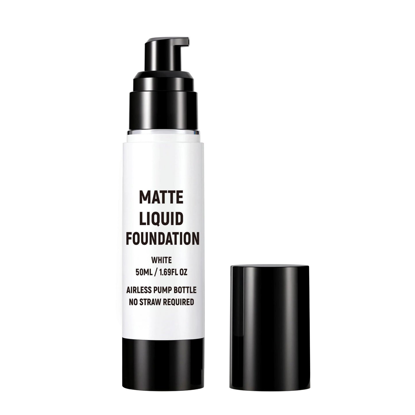 CCbeauty Clown White Liquid Makeup Foundation, White Face Painting Kit, Flawless & Full Coverage Demi Matte Finish, Professional Body Paint For Halloween Party, Skeleton, Joker, Mime, Goth Makeup