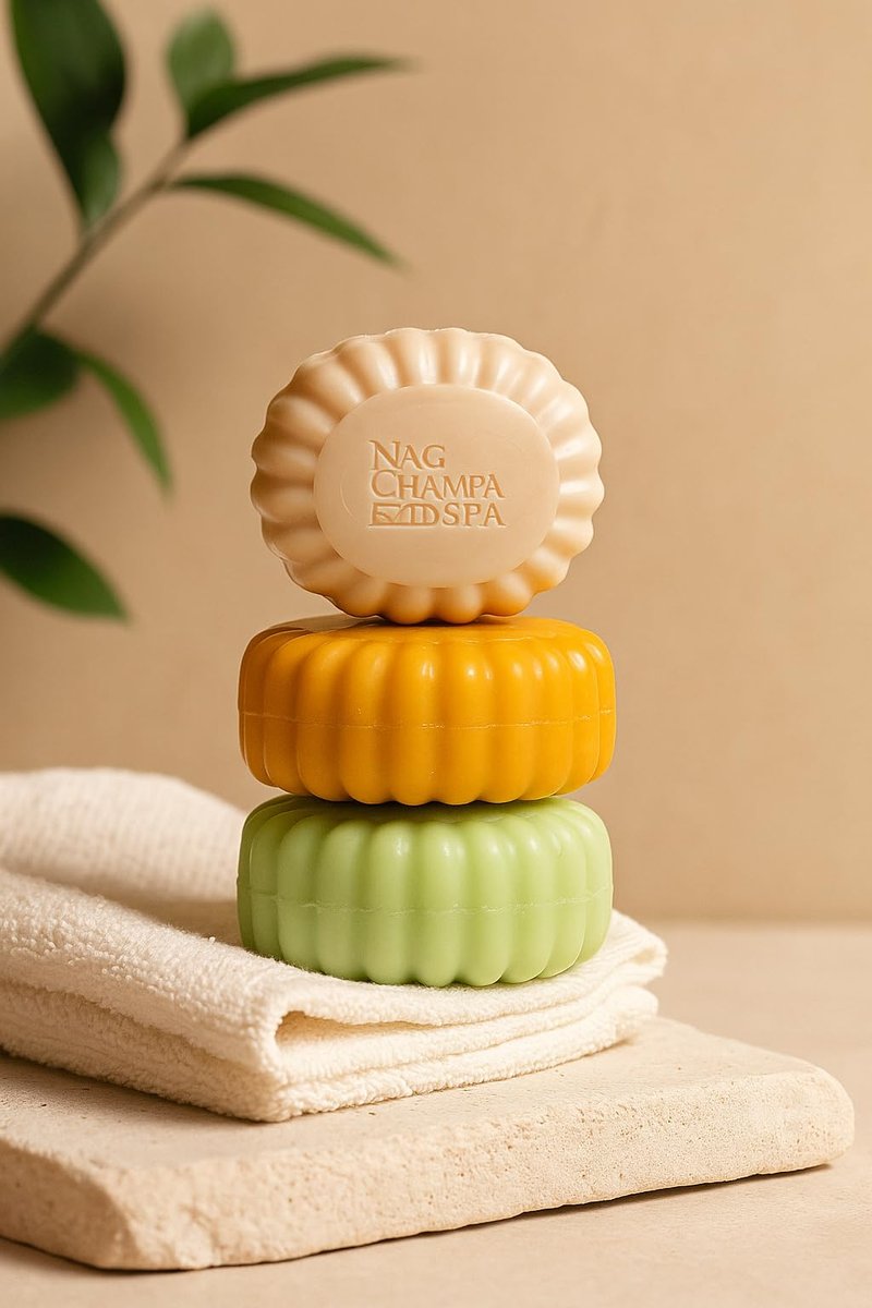 Nag Champa Soap Gift Set - 6 Bars (5.2 oz / 150gms Each) - 2 Bars of Nag Champa, Sandalwood, and Patchouli.