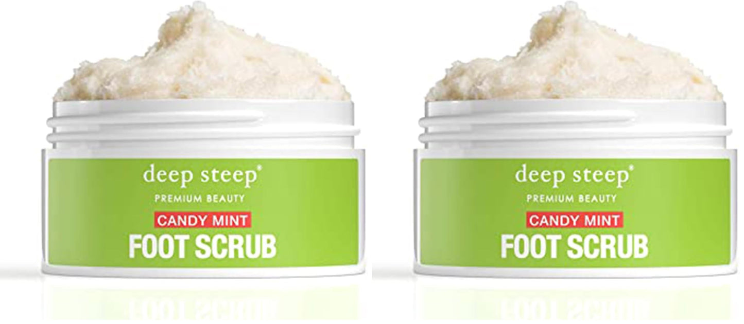 Deep Steep Natural Candy Mint Therapeutic Foot Scrub - 8 Ounce (Pack of 2)