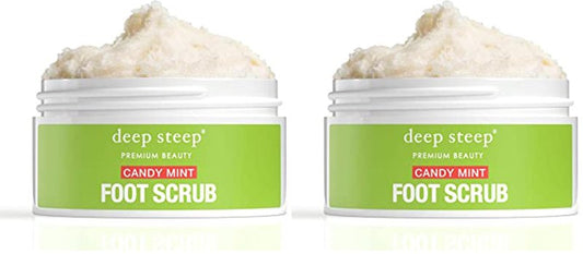 Deep Steep Natural Candy Mint Therapeutic Foot Scrub - 8 Ounce (Pack of 2)