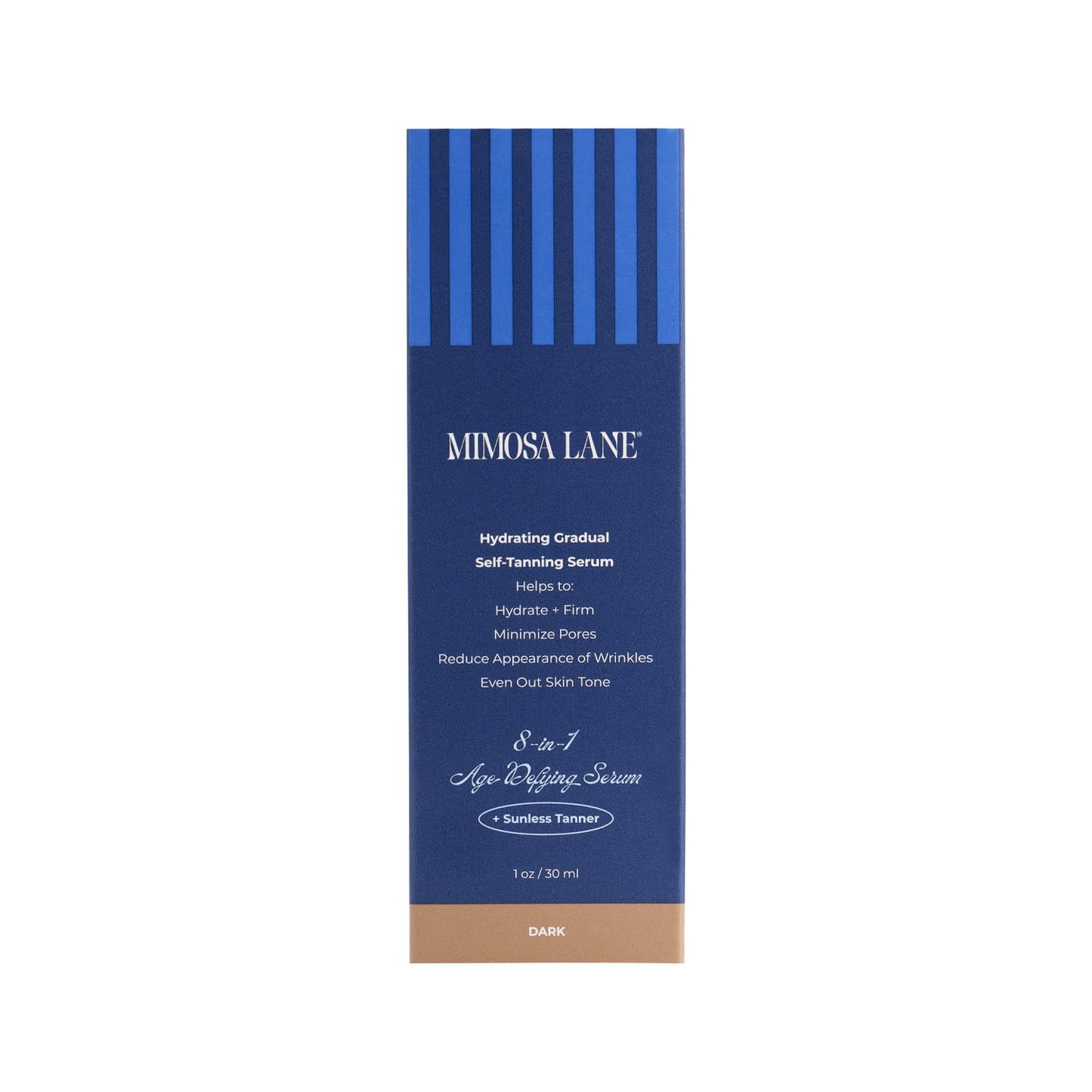 Mimosa Lane 8-in-1 Age Defying Serum Hydrating Gradual Self-Tanning for Face, with Anti-Aging Hyaluronic Acid and Vitamin B, C, E, Sunless Tanner, Fragrance-Free, Vegan,1 oz (Light)