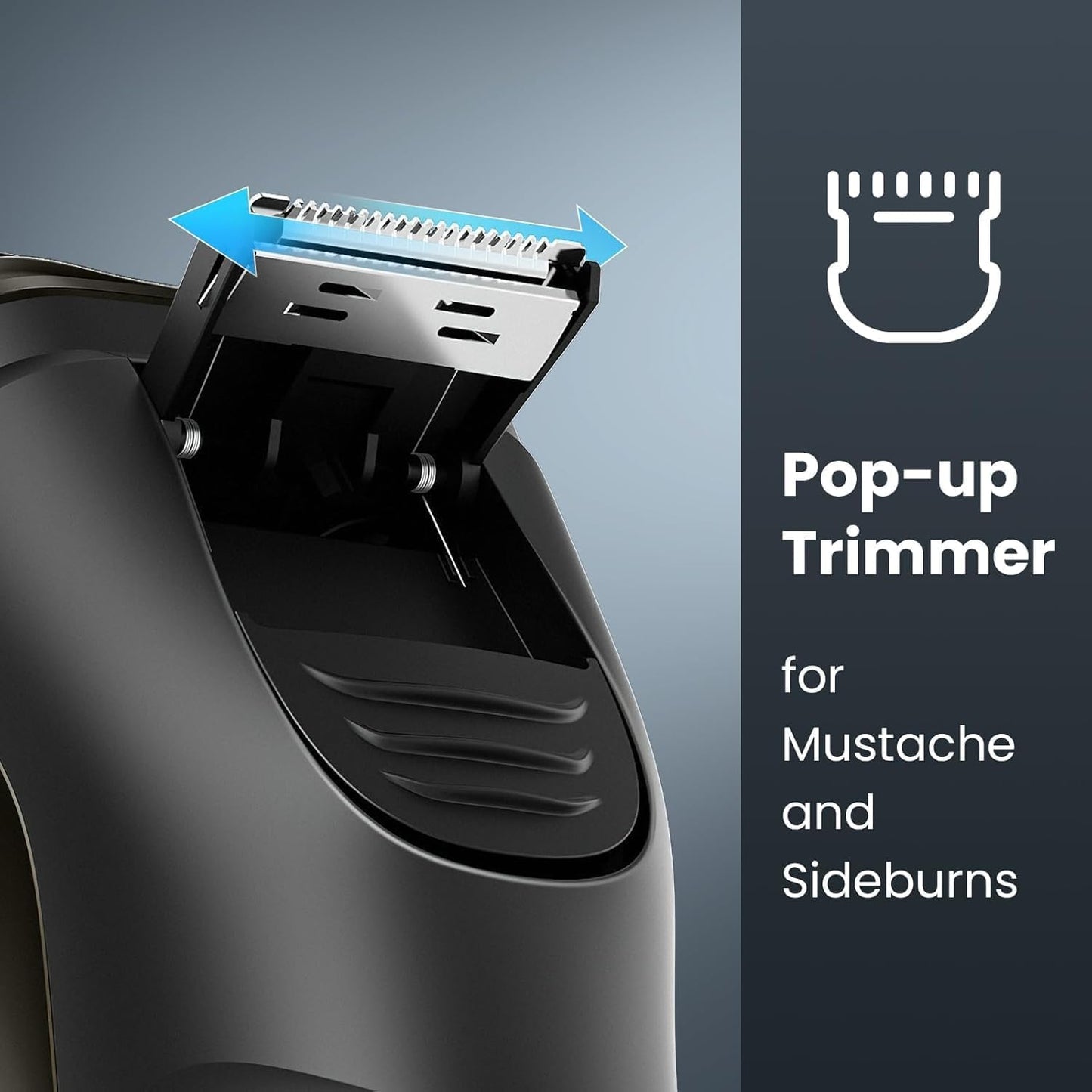 Electric Razor for Men Cordless: Wet/Dry Rotary Shaver Waterproof - USB Fast Charging & Sensitive Skin Care - Pop up Trimmer & Precision Blades Upgraded B2 Black-Silver