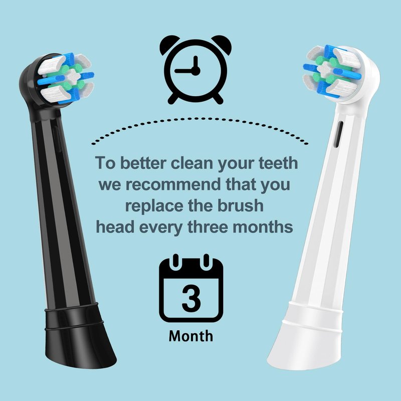 8 Pack IO Replacement Heads Compatible with Oral B IO 2/3/4/5/6/7/8/9/10/Deep Clean Series Electric Toothbrushes, Brush Heads Compatible with Oral B iO (Black/White)