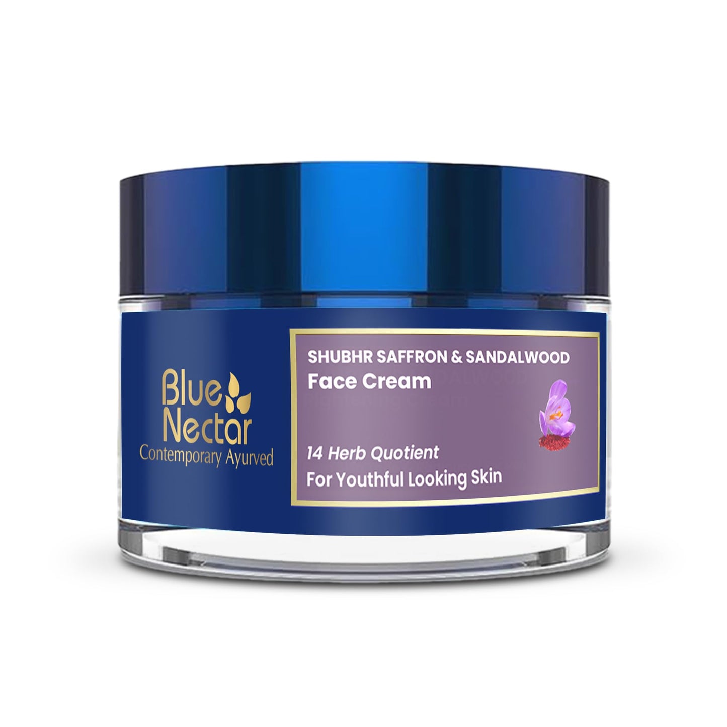 Blue Nectar Anti Aging Saffron Face Moisturiser for Women (1.7 Fl Oz) Paried with Vitamin C Neem Face Cleanser for youthful, radiant skin(3.38Fl Oz)
