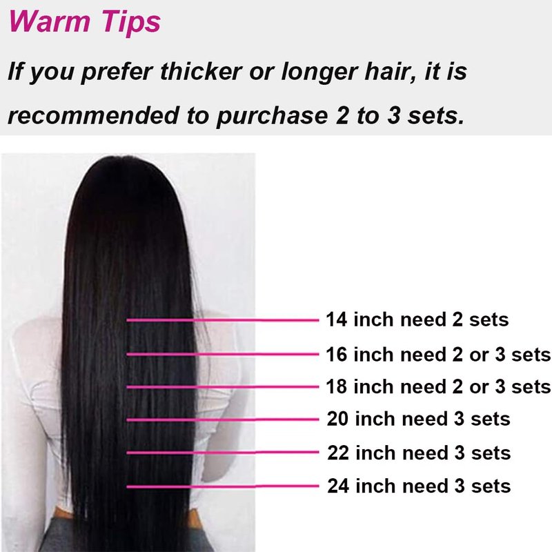 Clip in Hair Extensions Straight Clip ins Human Hair Extensions Remy Human Hair Clip in Extensions Clip on Hair Extensions Real Human Hair Clip ins for Black Women 8Pcs with 18Clips, 120g, 16Inch