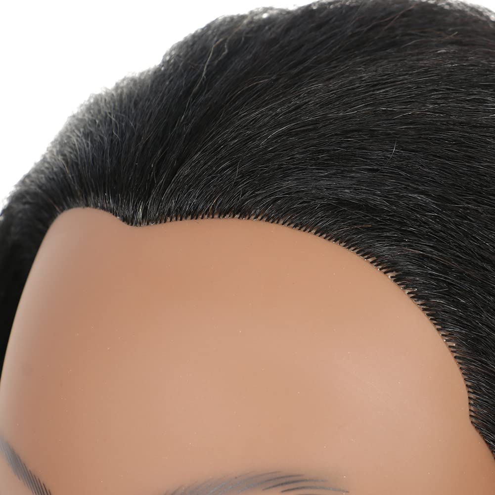 Mannequin Head 14 inch 100% Real Hair Doll Head for Hair Styling Salon Training Head Cosmetology Braiding Practice Mannequin Manikin Head Hairdresser (14 inch)