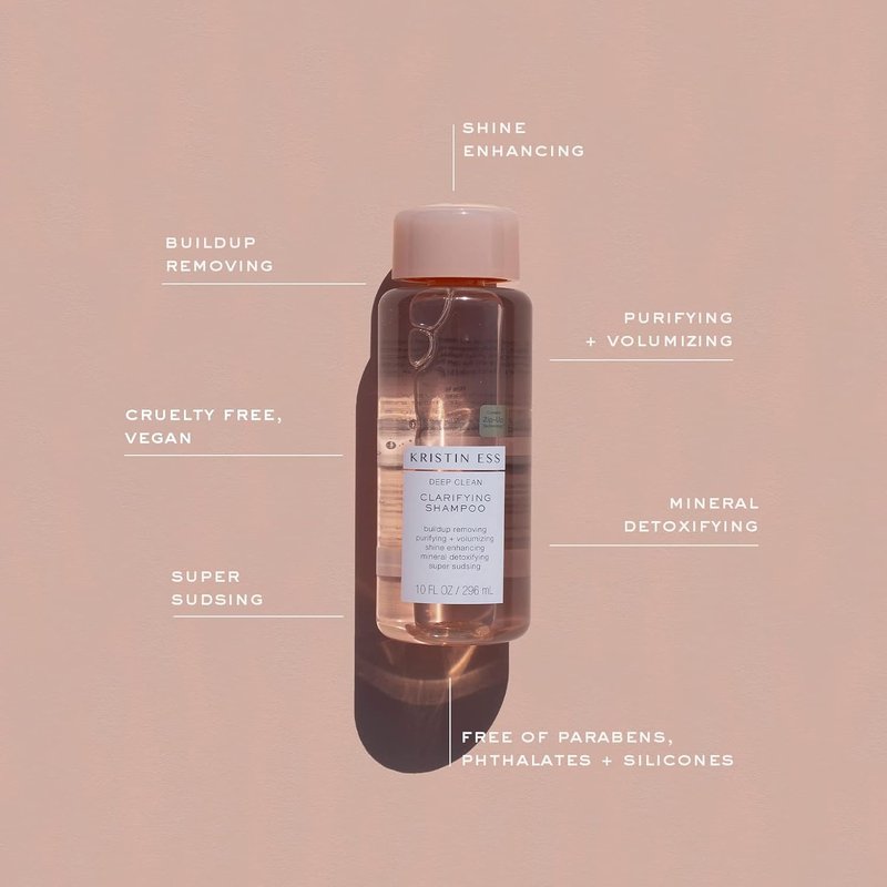 Kristin Ess Deep Clean Clarifying Shampoo - Detox Treatment for Oily Hair | Sulfate-Free, Vegan, Ideal for Thick, Curly Hair