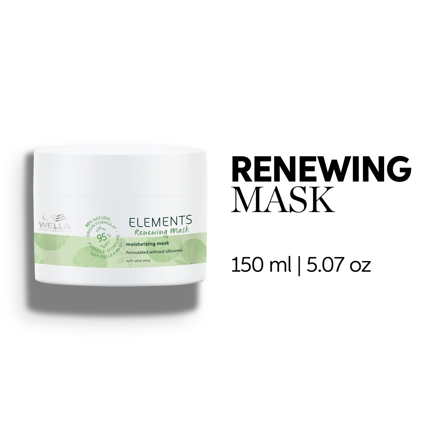 Wella Professionals Elements Renewing Moisturizing Mask with Aloe Vera | Gentle for All Hair Types | Without Sulfate & Silicone | 5.07 Fl Oz