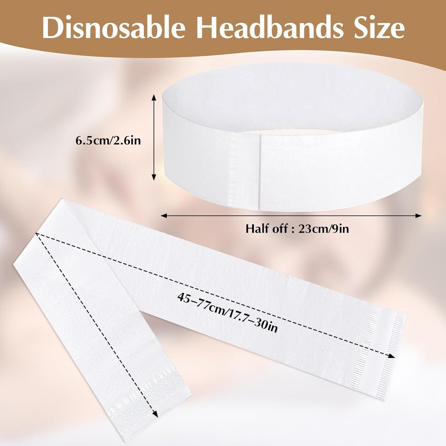 Disposable Hairbands for Women - 200 PCS Non-Woven Fabric Spa Headbands for Makeup & Travel | Hair Securing