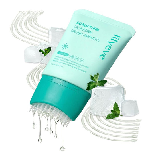 lilyeve SCALPTURN Cica PDRN Scalp Serum with Built-in Brush, PDRN to Strengthen Hair Roots, Itchy Scalp Relief, Dry Scalp Hydration - Korean Hair Care, 3.38 fl.oz