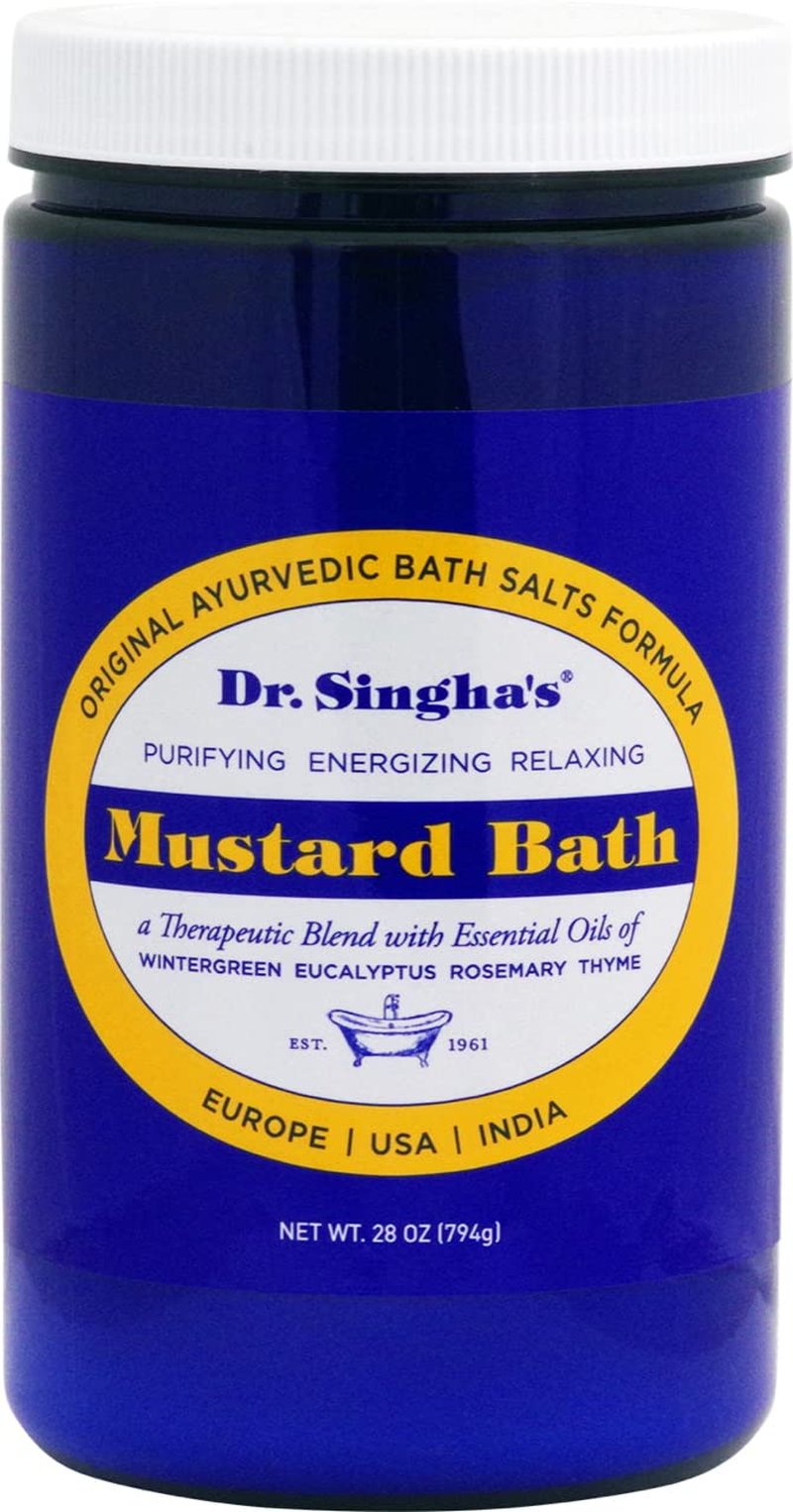 Dr. Singha's Mustard Bath Soak – Aromatherapy Bath Salts with Mustard Seed & Essential Oils for Muscle Relaxation, Stress Relief & Soothing – Epsom Salt Alternative, 28 oz