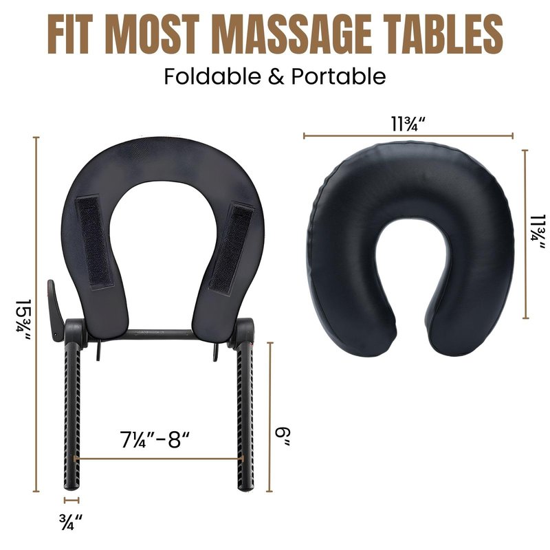 Massage Face Cradle with Cushion Massage Table Headrest, Fit Most Massage Table, Memory Foam, Adjustable