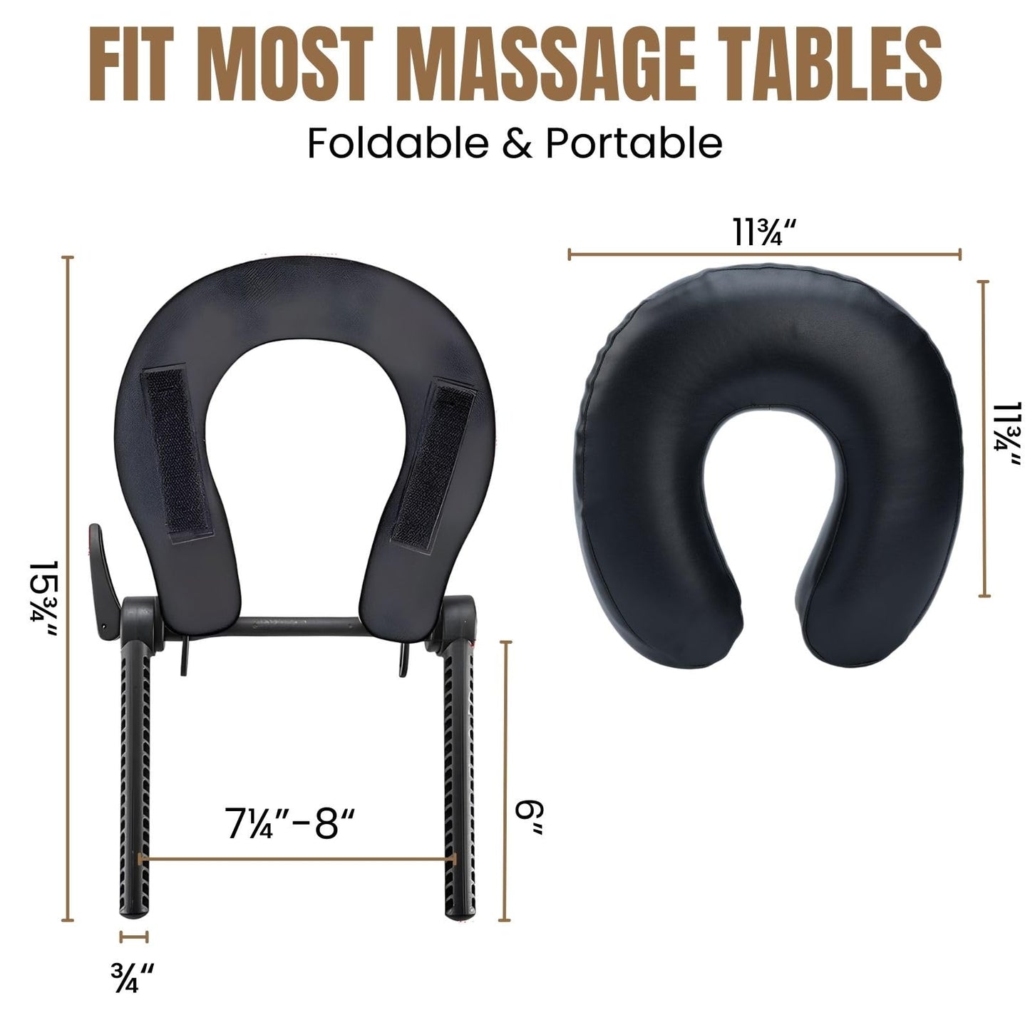 Massage Face Cradle with Cushion Massage Table Headrest, Fit Most Massage Table, Memory Foam, Adjustable