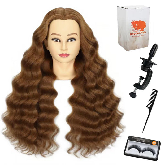 Mannequin Head Human Hair for Hairstyling - perming, heat styling, washing, Heat Resistant Doll Head for Cosmetology Students, Professionals & Practice Exams (Blond 27#)