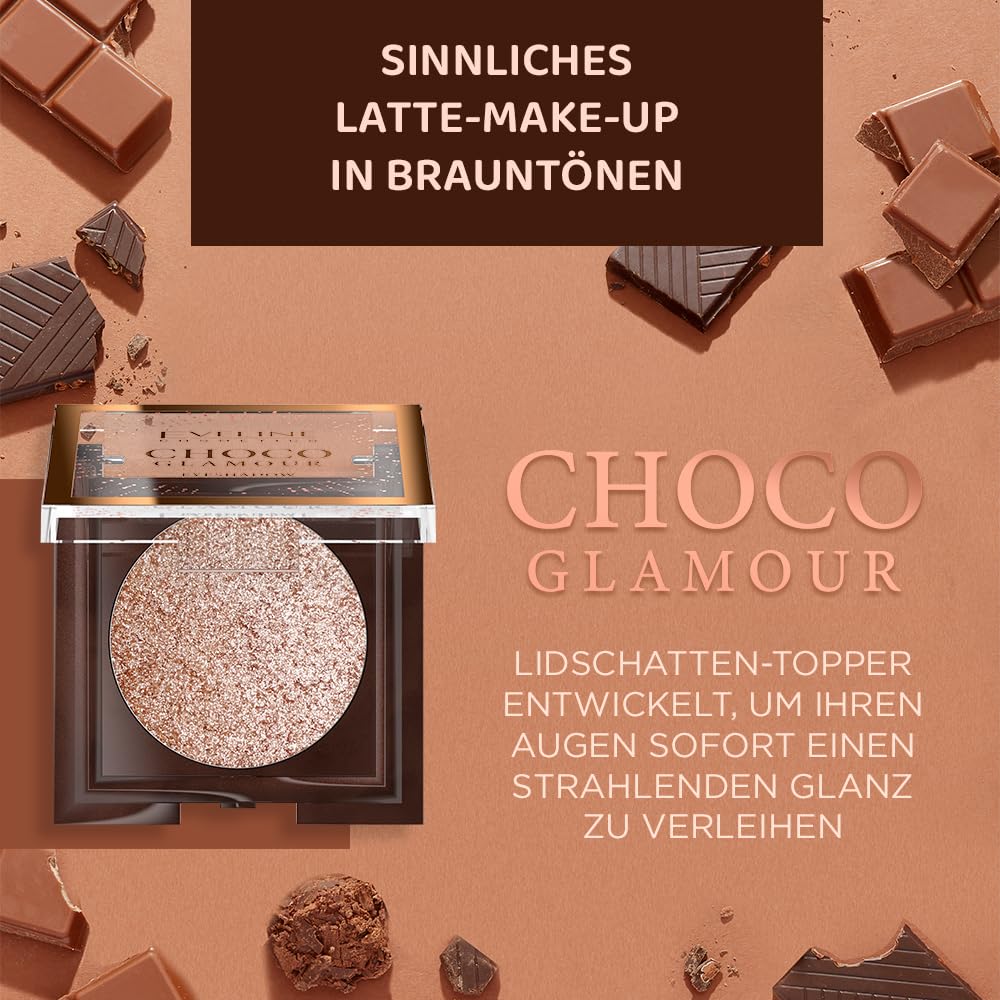 Eveline Cosmetics CHOCO GLAMOUR MONO EYESHADOW N01 MOON SPARKLE. Luxuary, highly shimmering EYESHADOW for wet or dry applications., pink