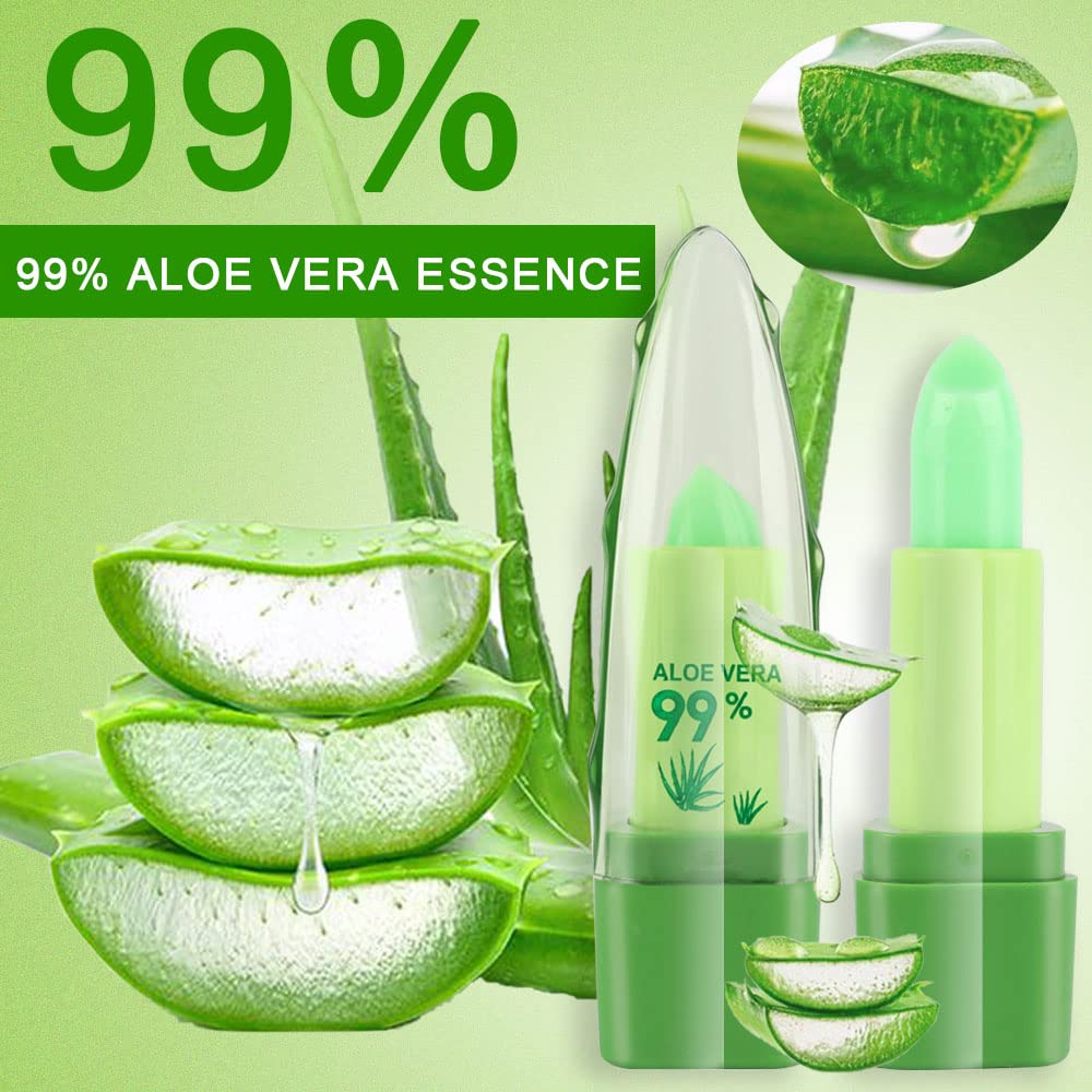 BINGBRUSH Aloe Vera Color Changing Lipstick Queen,Long Lasting Lip Care Nutritious Plumper Lip Balm Moisturizer Magic PH Temperature Color Change Lip Gloss Makeup Set for Women