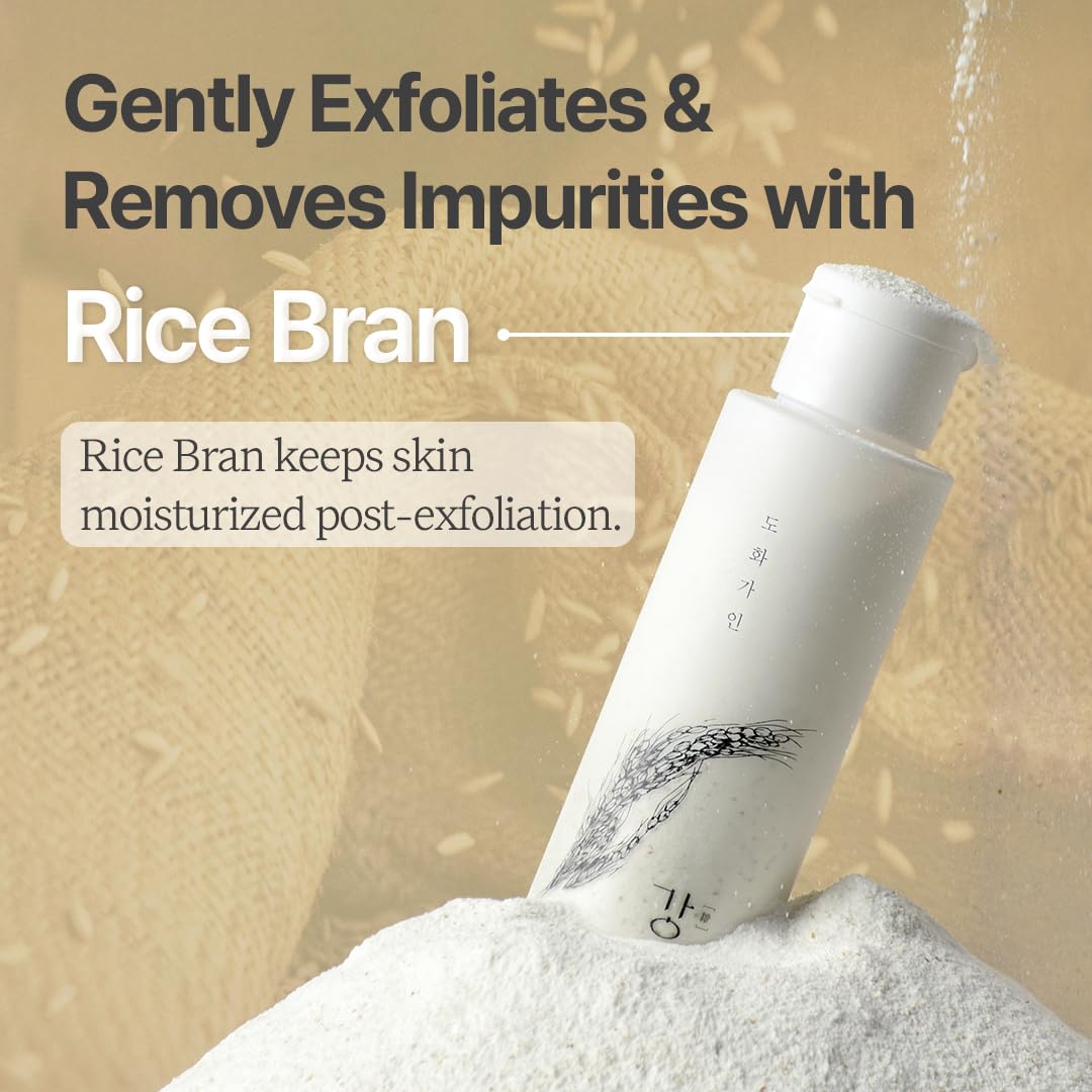 Rice Bran Powder Wash - Gentle Exfoliating Face Cleanser for Sensitive Skin | Vegan Enzyme Scrubber - 60g (2.1 oz)
