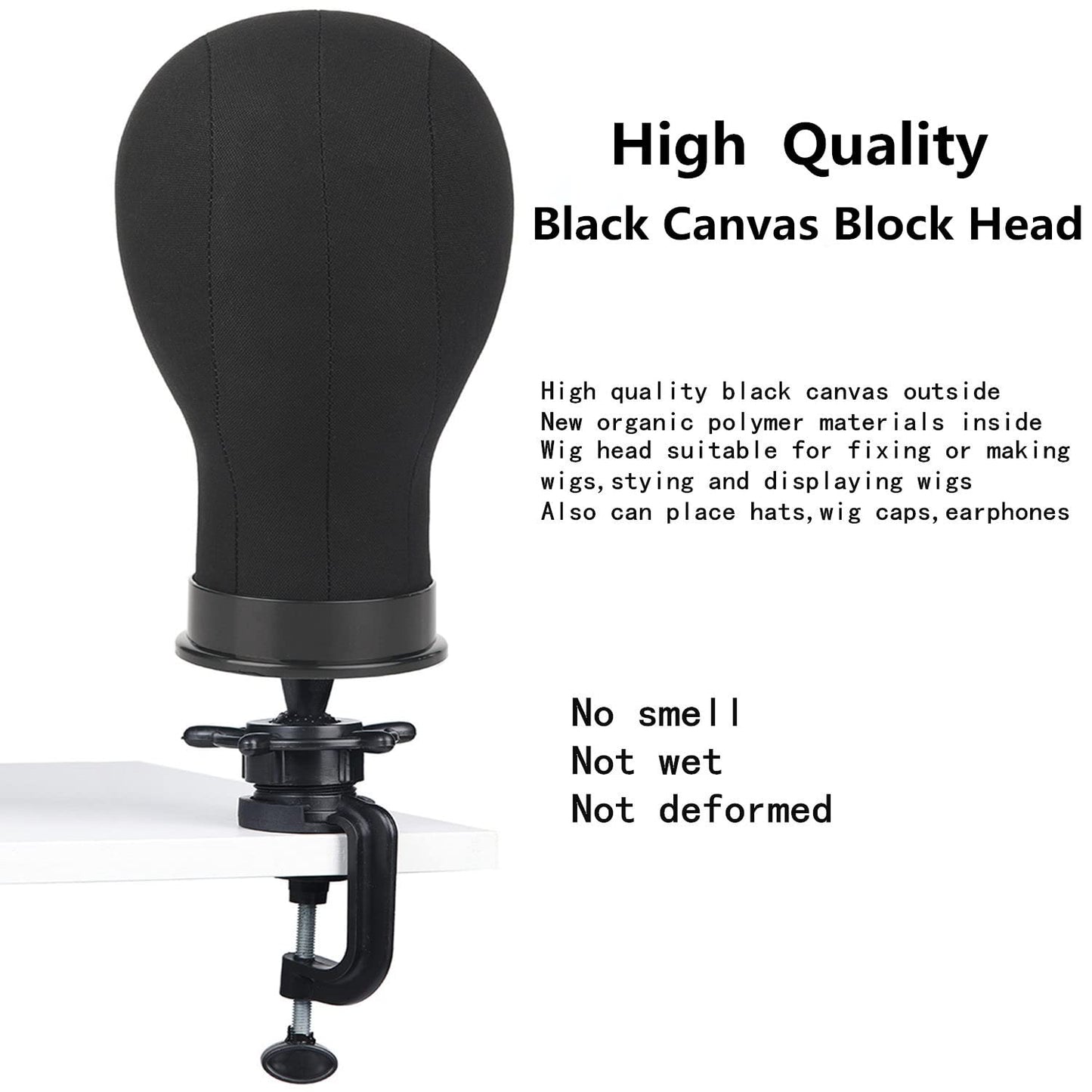 lucicass Wig Head 23Inch Canvas Block Head Wig Stand with Mannequin Head for Making Wigs Display Styling