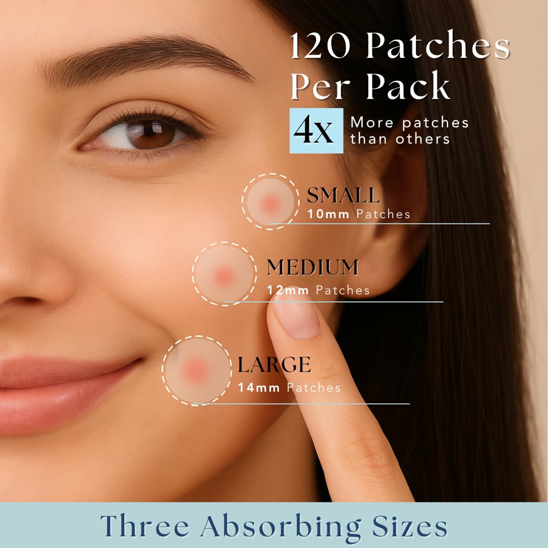 SKINSENPAI™ Pimple Patches – 120 Count Ultra-Thin & Transparent Hydrocolloid Stickers – Gentle Patches for Face and Skin Care – Spot Stickers for Day and Night Use