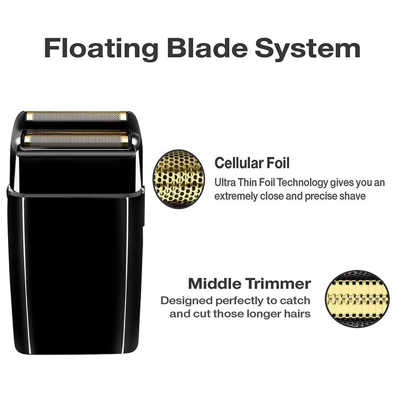 Replacement Foil & Cutters for BaBylissPRO Double Foil Shaver - 4 Pack (Black)