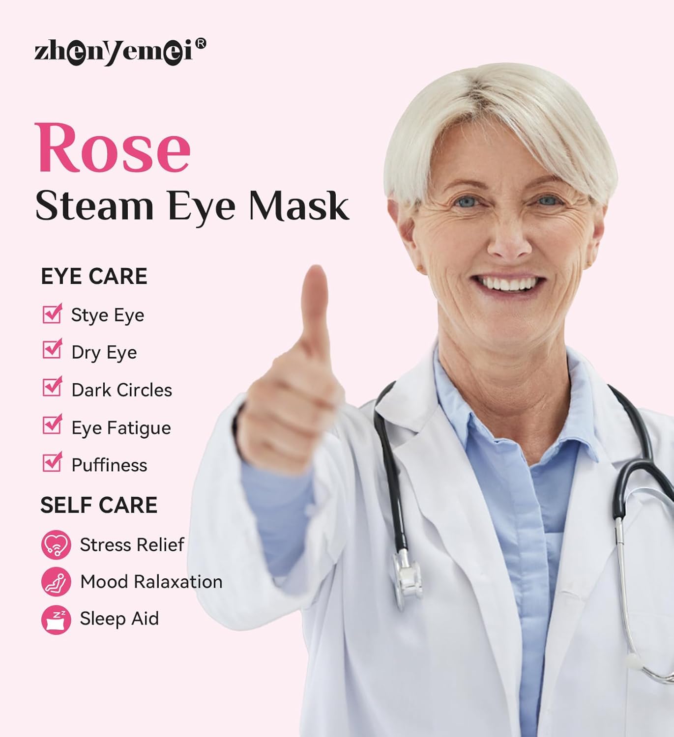 Heated Eye Mask - 18 Packs Rose Warm Compress for Dry Eyes, Puffiness & Stress Relief | Spa Relaxation Gift for Women