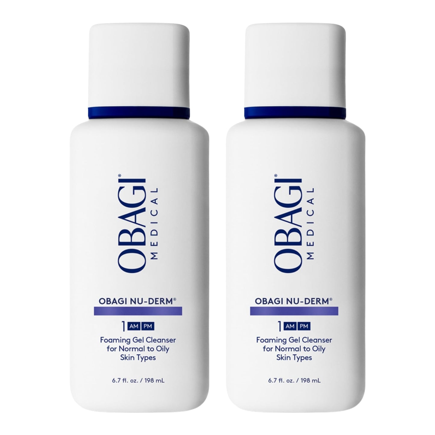 Obagi Nu-Derm Foaming Gel – Gel-Based Cleanser for Normal to Oily & Sensitive Skin – Two Pack, 2 * 6.7 oz