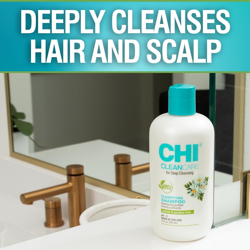 CHI CleanCare Clarifying Shampoo - Deep Cleansing Formula for Hair & Scalp | Sulfate-Free, 12 Oz