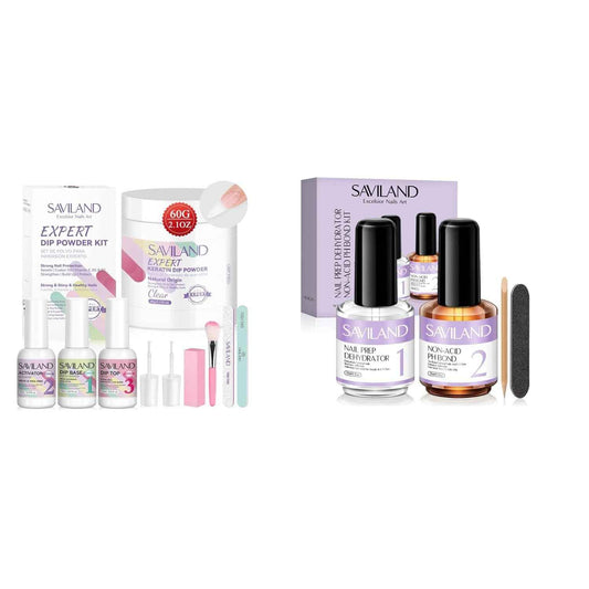 Clear Dip Powder Nail Kit Starter Set with Dehydrator & Primer for Salon-Quality Nails