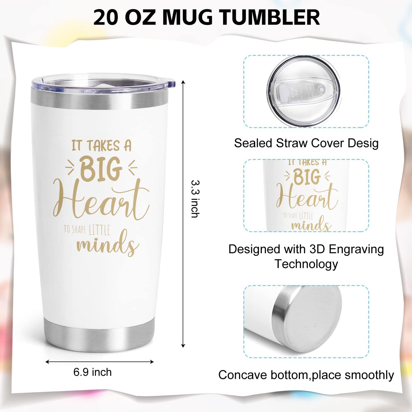 UAREHIBY 12 PCS Teacher Appreciation Gifts in Bulk,20 OZ Wine Tumbler Thank You Gifts for Women Men,Teacher Appreciation Week Gift with Keychain,Best End of Year Gift with Cosmetic Bag