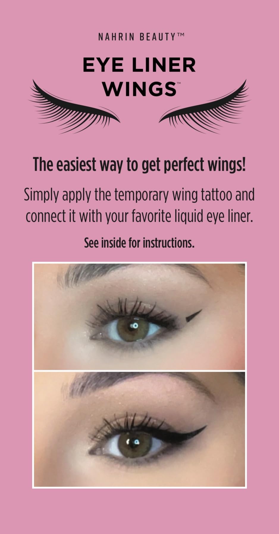 Nahrin Beauty Eye Liner wings, Long lasting Eye Liner Wings, Black Color, Semi-Matte Finish, 24 pairs