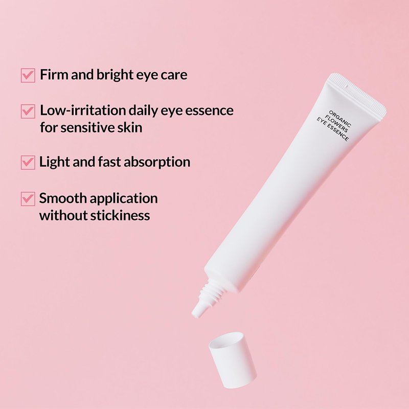 Whamisa Organic Flowers Eye Essence, Waterless Formula, Fermented Ingredient Formula for Under-Eye Radiance, Hydration & Elasticity Care, Korean Skin Care (30ml)