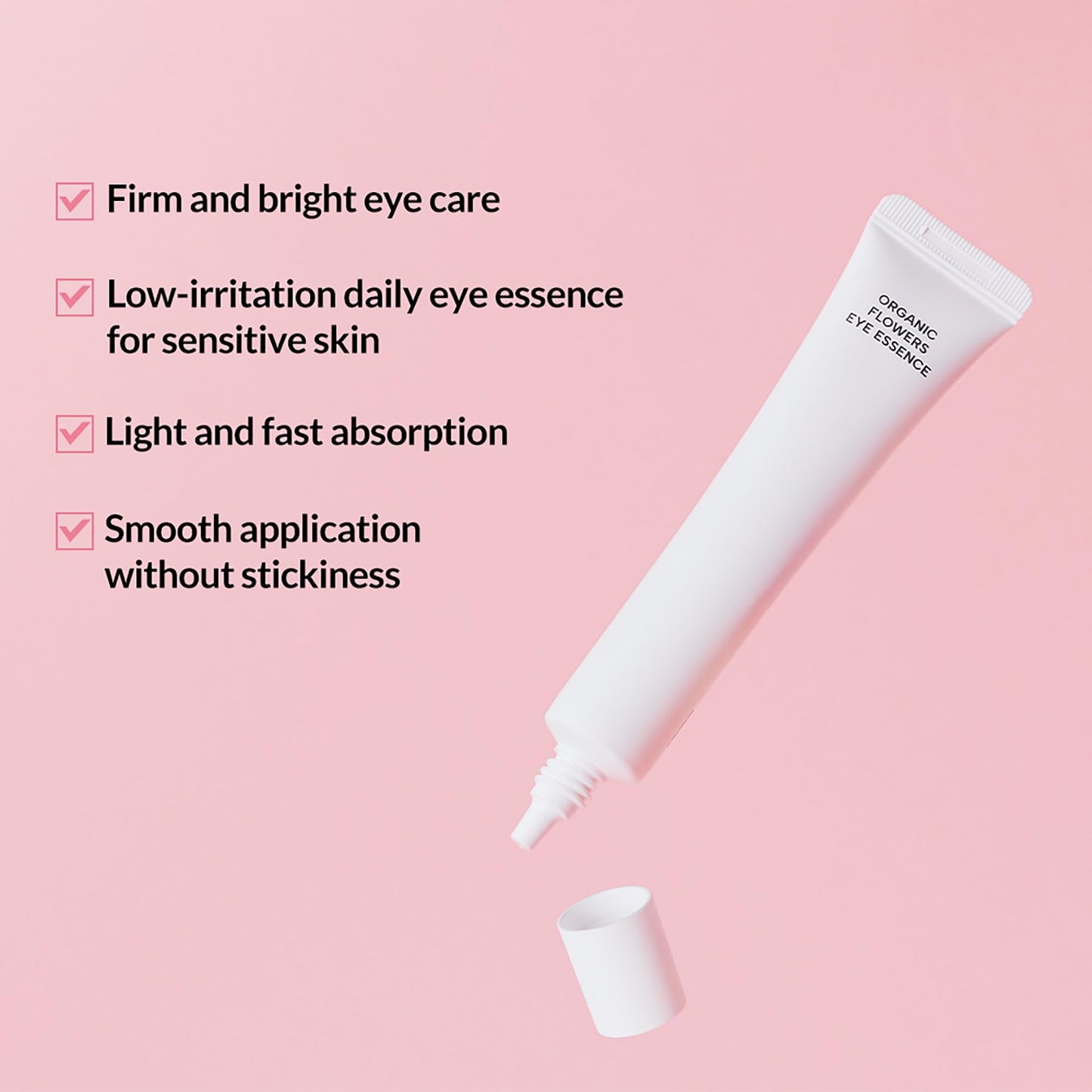 Whamisa Organic Flowers Eye Essence, Waterless Formula, Fermented Ingredient Formula for Under-Eye Radiance, Hydration & Elasticity Care, Korean Skin Care (30ml)