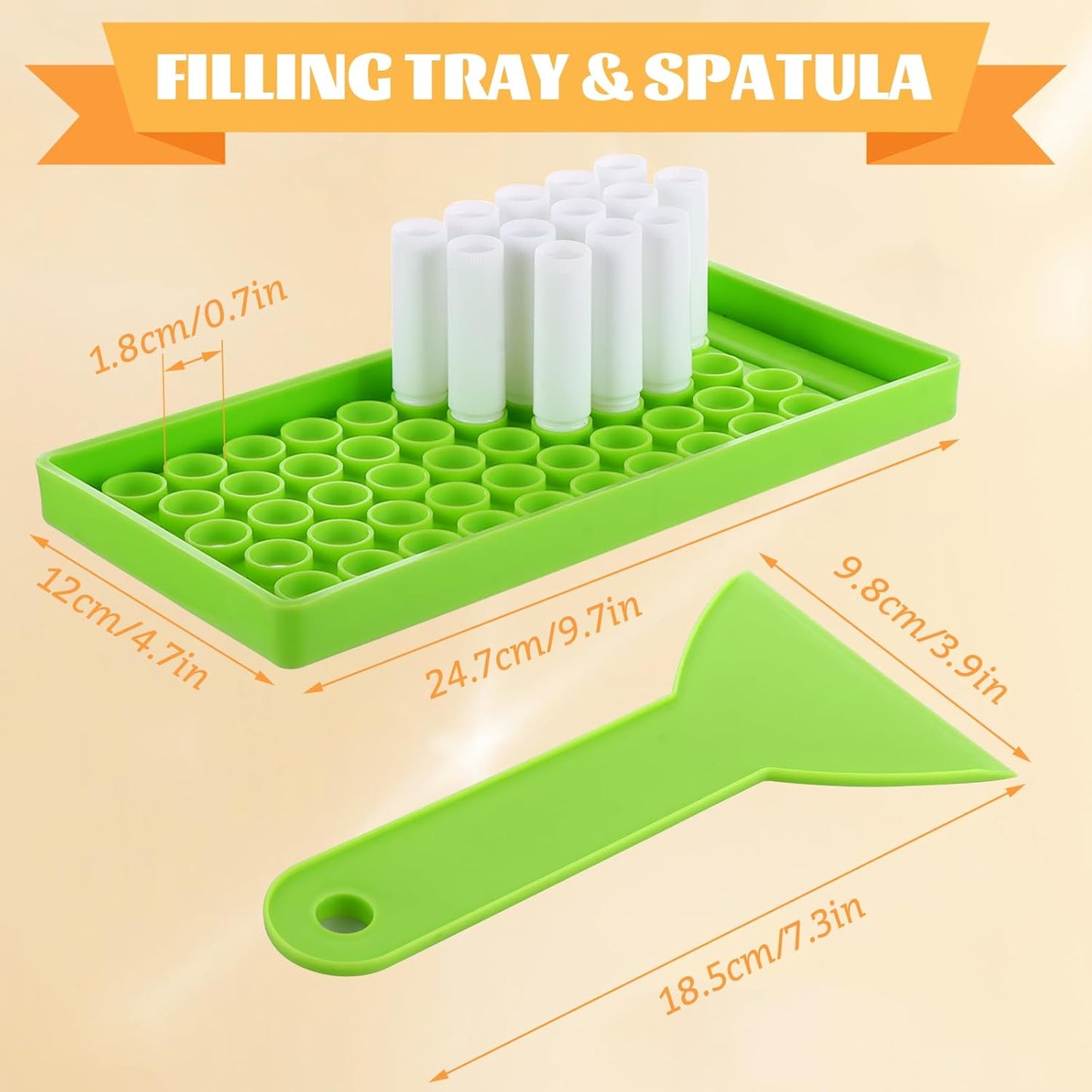 ABuff Lip Balm Tubes - 200 Pcs 5g Empty Plastic Containers for DIY Lipsticks & Solid Perfume | Includes Filling Tray & Spatula