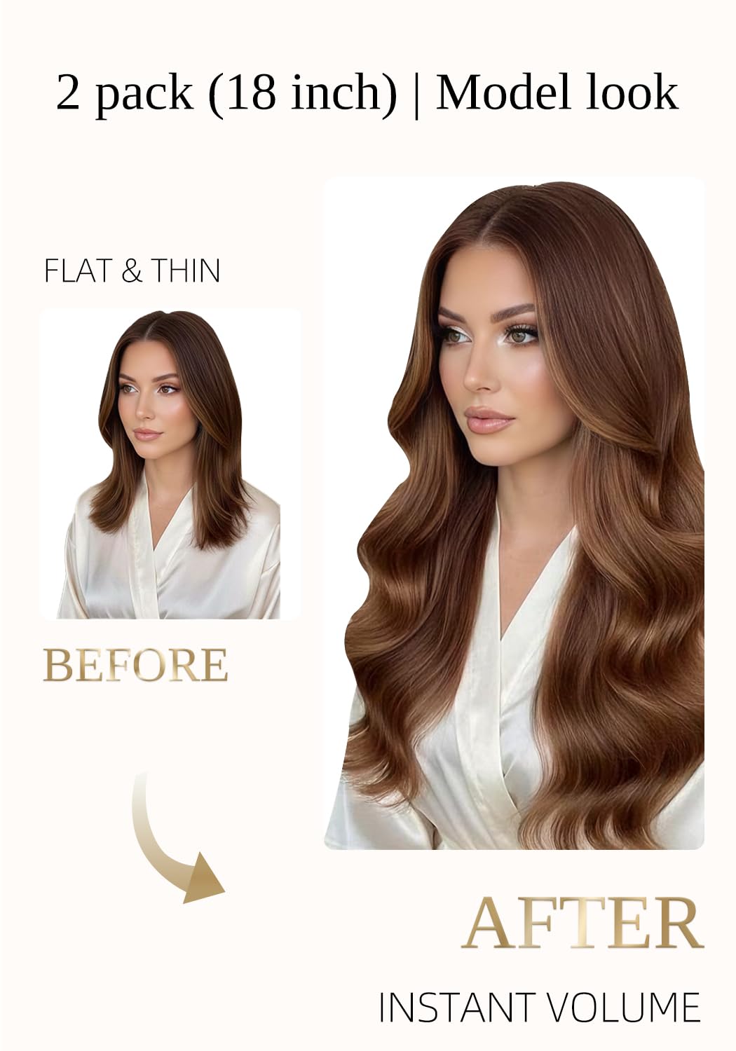 Real Human Hair Tape-In Extensions - 14 Inch, 20 Pcs, Seamless, #4 Medium Brown | Invisible & Straight