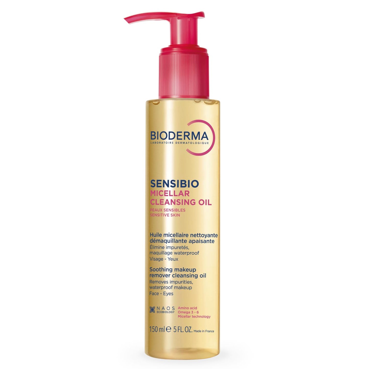 Bioderma Sensibio Micellar Cleansing Oil, 1st Ecobiological Micellar Formula Gentle Face Cleanser That Deeply Cleanses