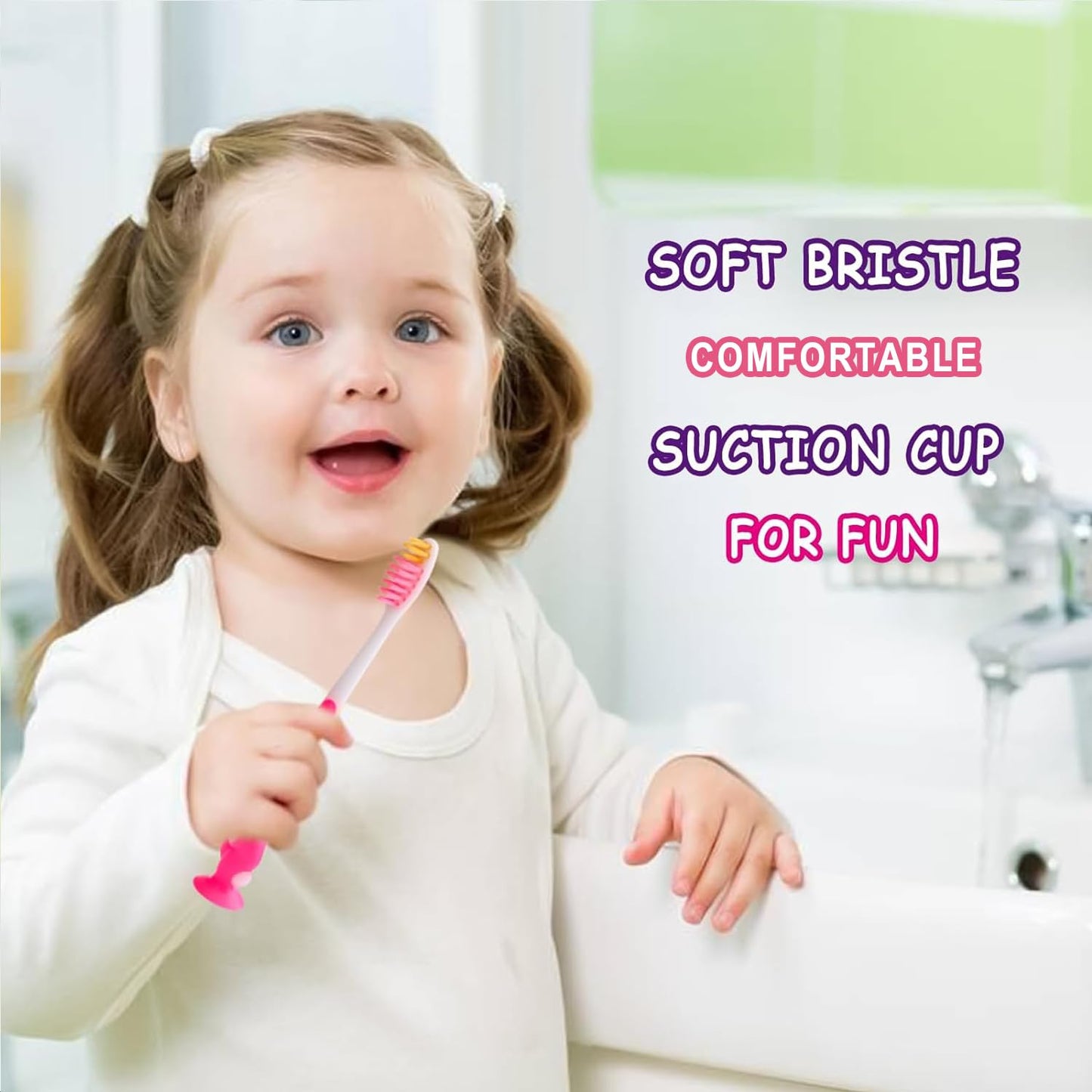 200 pcs Disposable Kids Toothbrushes Individually Wrapped, Toothbrushes for Age 2+ Children Toothbrush Set Soft Bristles Boys Girls Colorful Toothbrush with Suction Cup