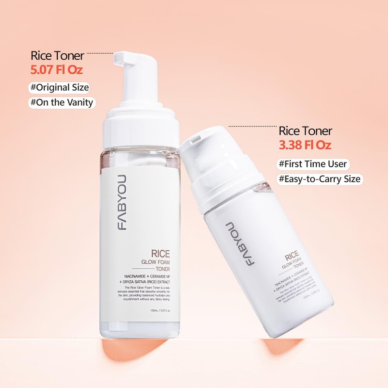 Rice Glow Bubble Toner 3.38 fl oz - Hydrating Milky Toner for Sensitive and Dry Skin, with Niacinamide and Rice Extract to Support Radiant Skin, Easy-to-Carry Size for Daily Korean Skincare Routine