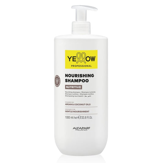 ALFAPARF MILANO Yellow Professional Nutritive Nourishing Shampoo for Dry Hair - Powered by Argan & Coconut Oils - Designed for Gentle Cleansing (33.8 fl oz / 1000ml)