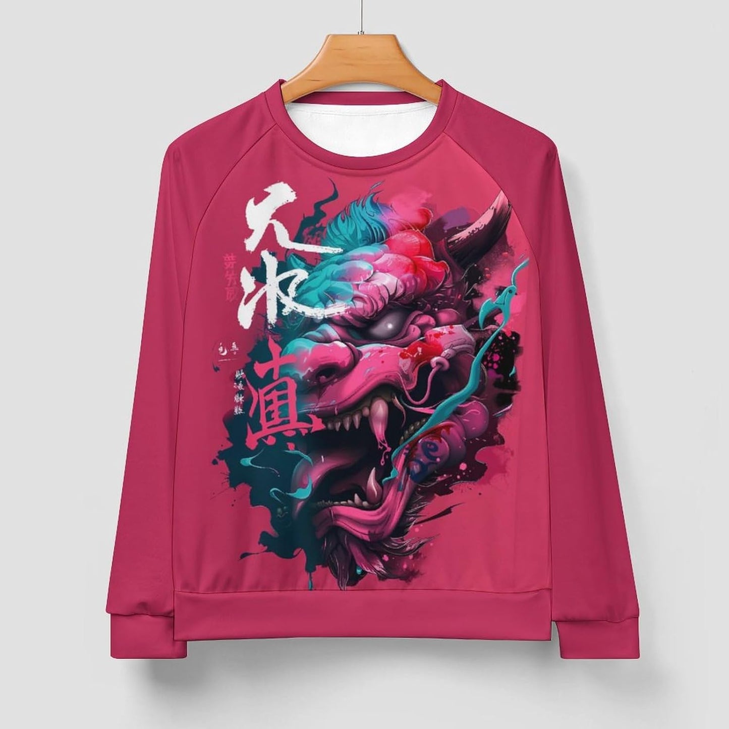 Japanese Art Dragon Print Hoodie for Men - Y2K Retro Long Sleeve Streetwear Sweatshirt | Cool Workout Style