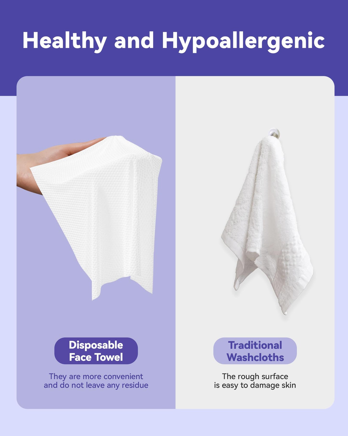 Jolly Care Face Towels Disposable, Face Towelette Disposable, Soft Disposable Face Towel for Makeup Remover, Thick Face Cloths for Women Cleansing, Skin Care, 7.8"×7.8", 80 Count (4 Pack)