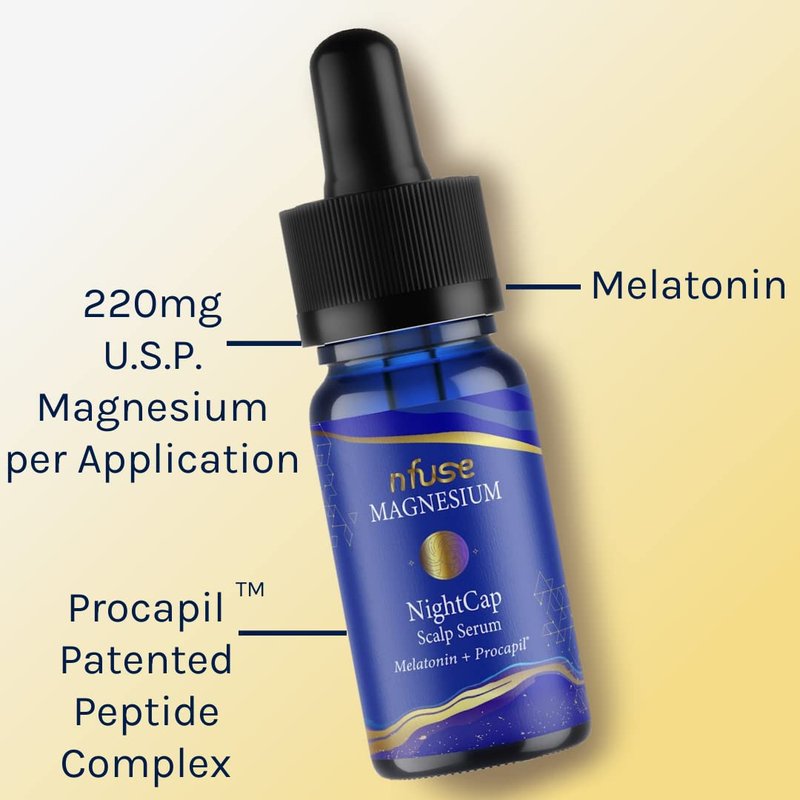 nfuse NightCap Hair Growth Serum with Melatonin, Magnesium, & Peptides, Nighttime Scalp Serum for Thinning Hair, Reduces Shedding & Supports Fuller, Thicker, Healthier Hair, Relaxation & Sleep Support