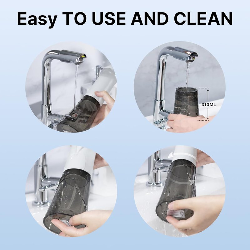 Water Dental Flosser - Portable Cordless Oral Irrigator with 5 Modes, 310 ML Capacity | IPX7 Waterproof, 4 Jet Tips, White
