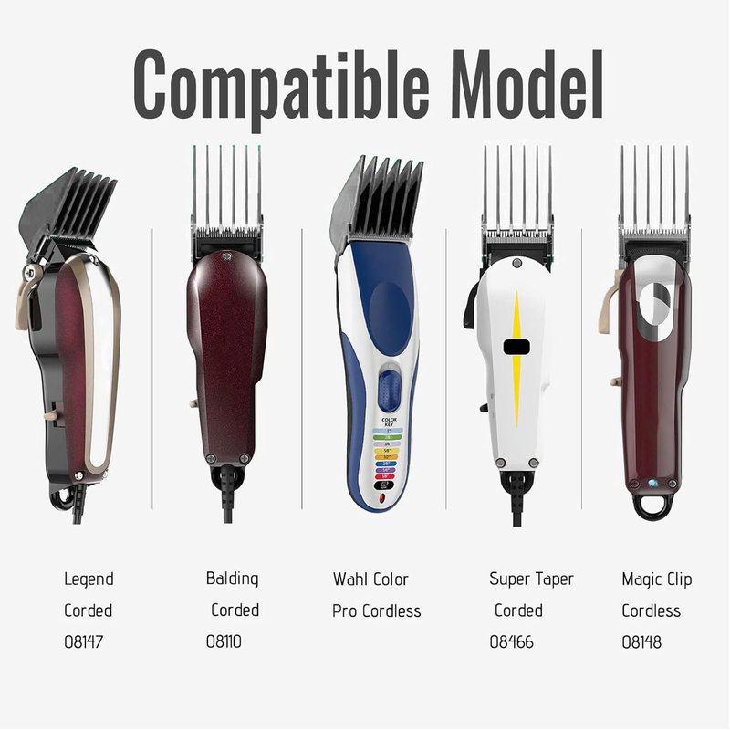 Hair Clipper Guards - 8-Piece Set for Wahl Full-Size Clippers | Gray 3-Inch Size