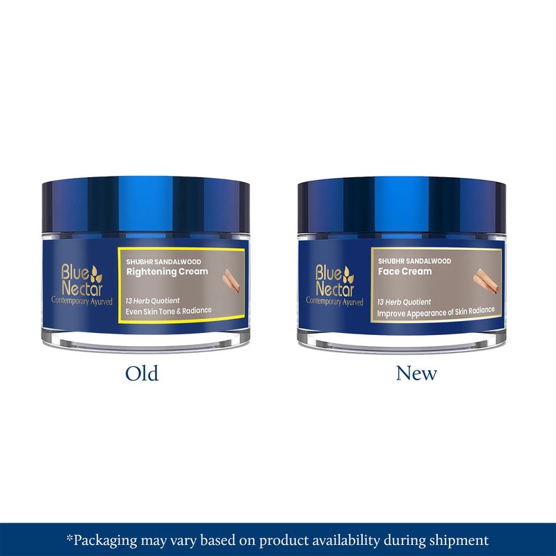 Blue Nectar Daily Moisturizer for Face for Women | Authentic Sandalwood, Turmeric & Manjistha Hydrating Day & Night Cream for Face (13 Herbs, 1.7 Oz)